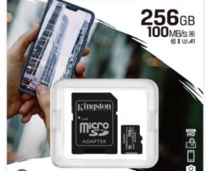 MEMORIA MICROSD KINGSTON CANVAS SELCT PLUS 256GB R.100MB/S W.85MB/S CL10 UHS-I U3 V30 A1