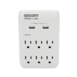 Multicontacto de Pared 110 Vca / Supresor de Picos 1080 Joules / 6 x Nema 5-15P / 2 x USB (5V @3.4A)